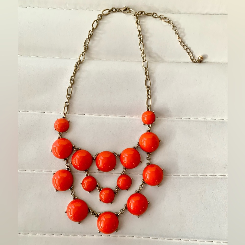 Orange and Gold Statement Necklace